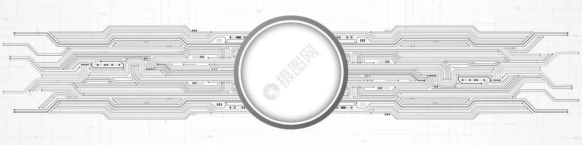 抽象数字技术圆圈空白电路板图案图片