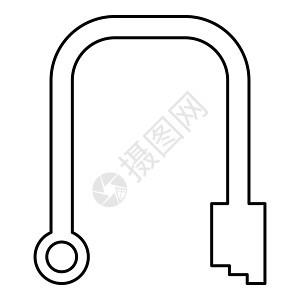 支管轮廓轮廓图标黑色矢量插图平面样式图像弯头管子下水道配件阀门塑料球座通风建造工业图片