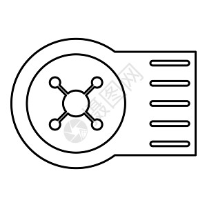 泵洗衣机轮廓轮廓图标黑色矢量插图平面样式 imag图片