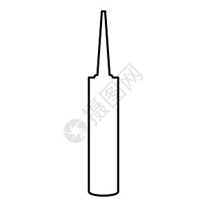 密封剂硅酮聚氨酯泡沫轮廓轮廓图标黑色矢量插图平面样式 imag图片