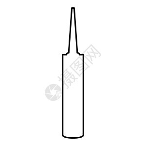 密封剂硅酮聚氨酯泡沫轮廓轮廓图标黑色矢量插图平面样式 imag图片