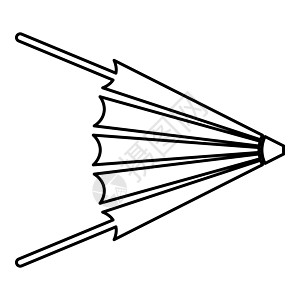 鼓风机火波纹管锻造轮廓轮廓图标黑色矢量插图平面样式 imag图片