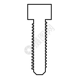 螺钉螺栓 Dag 轮廓轮廓图标黑色矢量插图平面样式 imag图片