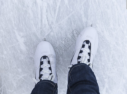 冰滑冰鞋带行动蕾丝闲暇刀刃牛仔裤冰鞋女性娱乐运动图片