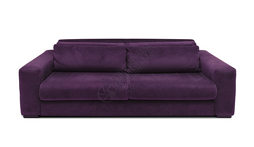 现代黑暗紫色沙发 白色背景隔离的最小沙发图片