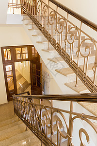 楼梯建筑学螺旋木头大理石入口合金地面建筑扶手金属图片