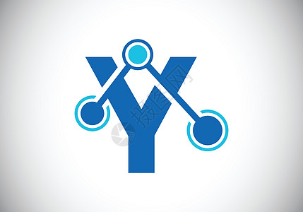 带有技术标志符号的首字母 Y 适用于科技互联网及数据相关业务标识坡度圆圈创造力推广品牌公司字体工作室身份图片