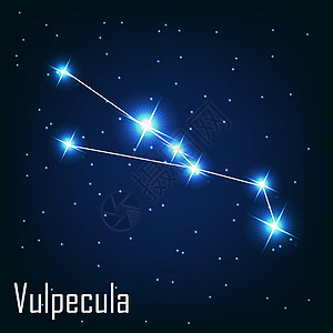 夜空中的 Vulpecula 星座 它制作图案矢量图片