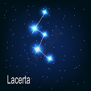 夜空中的 Lacerta 星座 它制作图案矢量图片