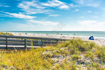 前往美国佛罗里达的印度岩石海滩出口蓝色走道入口热带小路途径路线海岸线支撑图片
