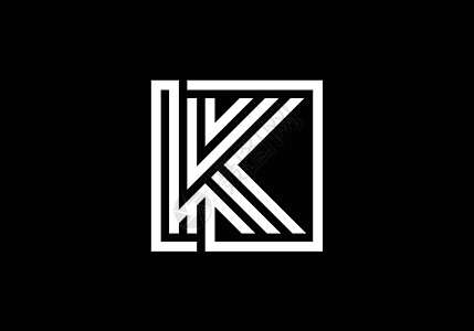 大写字母 K  用于的创意线条字母设计图形字母符号 它制作图案矢量图片