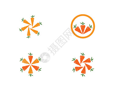 胡萝卜标志 vecto饮食食物营养插图植物产品菜单橙子萝卜叶子图片