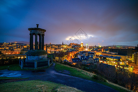 爱丁堡之景外观建筑城堡景点蓝色城市文化建筑学天际景观图片