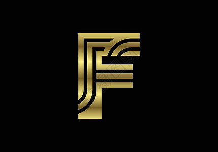 金色大写字母 F  创意线条字母设计标志海报邀请的图形字母符号 它制作图案矢量潮人艺术教育创造力公司插图商业标识身份网络图片