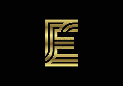 金色大写字母 E  创意线条字母设计标志海报邀请的图形字母符号 它制作图案矢量标识网络艺术教育创造力商业几何学黑色潮人插图图片