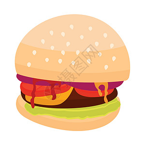 汉堡手绘制的矢量 在白色背景上的快餐图片