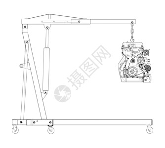 带发动机的发动机提升机 韦克托中心运输电梯维修技术车轮机械机器车站服务图片