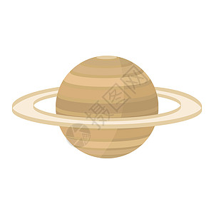 行星土星与气体矢量插图环隔离在白色背景图片