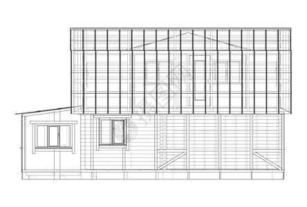 私人住宅 韦克托线条建造建筑学技术建筑师插图建筑艺术绘画房子背景图片