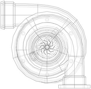 汽车涡轮增压器概念大纲 韦克托机器蓝图车辆发动机空气绘画速度运输机械活力图片