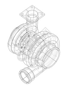汽车涡轮增压器概念大纲 韦克托空气引擎活力速度车辆圆圈发动机扇子字法机械图片