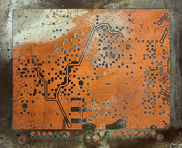 老损坏的印刷电路板灰尘芯片方案划痕电脑母板元素电路科学打印图片