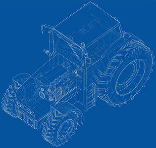 农用拖拉机概念 韦克托农业收成字法车辆园艺家绘画艺术机器农民运输图片