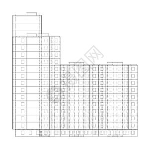 矢量多层住宅建筑工程公寓线条项目绘画原理图建筑师办公室房子建筑学图片