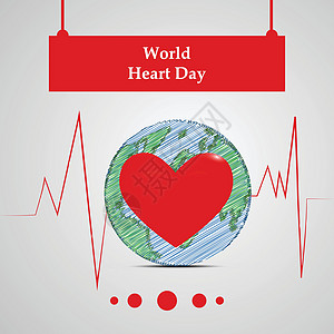 世界心脏日背景横幅疾病按钮科学国家压力营养插图药品脉冲图片