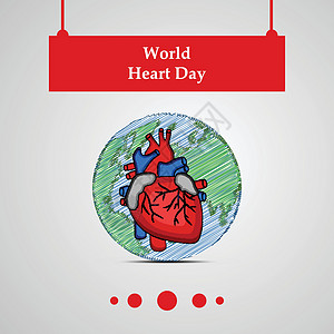 世界心脏日背景邮票营养科学脉冲药品考试海报国家疾病心血管图片
