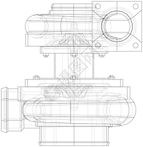 汽车涡轮增压器概念大纲 韦克托扇子发动机运输力量机器绘画活力车辆引擎空气图片
