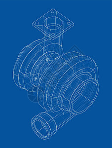 汽车涡轮增压器概念大纲 韦克托力量速度技术草图活力发动机压缩机机械引擎运输图片