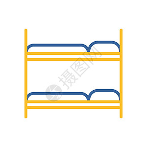双层床平面矢量隔离符号 ico背景图片