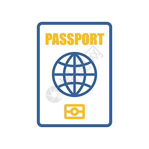 护照矢量平面符号背景图片