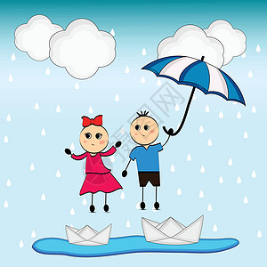 季风季节背景阳光雨量太阳海报孩子们横幅幸福环境下雨墙纸图片