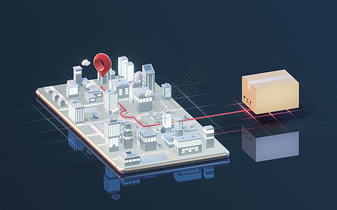 智能电话和物流运输 3D交接 注 3Dfilation包装路线技术全球后勤渲染供应商定位司机系统图片