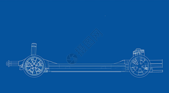 带电池的电动汽车底盘 韦克托草图马达技术插图绘画环境电脑活力收费工程图片