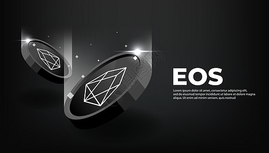 EOS 硬币概念横幅背景背景图片