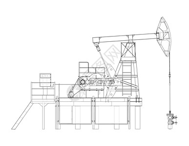 石油开采的工业设备 韦克托管道汽油油田活力井口绘画钻头燃料力量抽油机图片