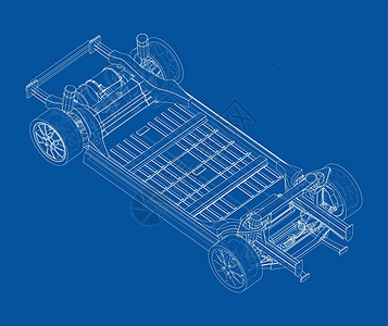 带电池的电动汽车底盘 韦克托环境车辆插图机壳电动车活力框架技术引擎发动机图片