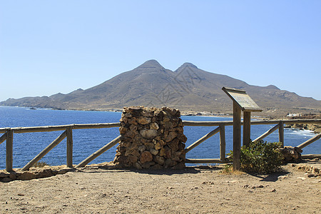莫罗岛 阿尔梅里亚卡博德加塔和阿尔梅里亚的美景支撑蓝色海岸海滩卡波公园钓鱼阳光火山小岛图片