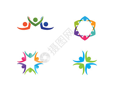 社区社区护理Logo模板孩子们孩子网络团体领导合伙友谊社会圆圈成功图片