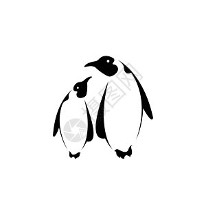 白色背景下两个企鹅设计的矢量 简单的可编辑分层矢量图 野生动物 极地动物图片