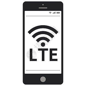 4G LTE 移动通信智能手机矢量图标技术的 LTE 标志信号符号图片