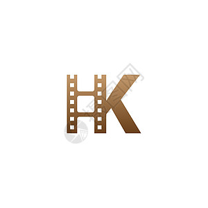 带电影地带图标标志设计模板的字母 K图片