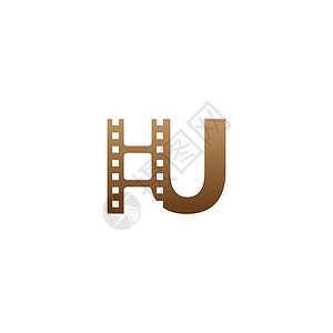 字母 U 与电影地带图标标志设计模板图片