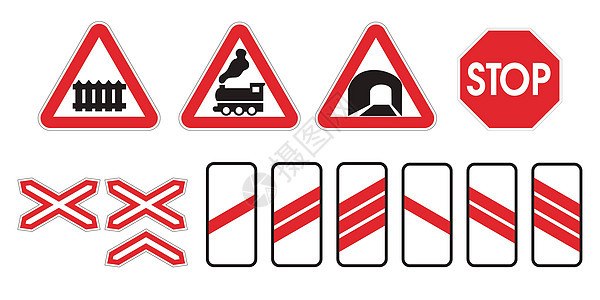 注意路标警告铁路图片