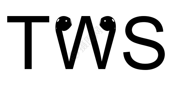 TWS word文字真无线立体声蓝牙无线耳机vector TWS真无线立体声耳机立体声耳机播放高音质音乐图片