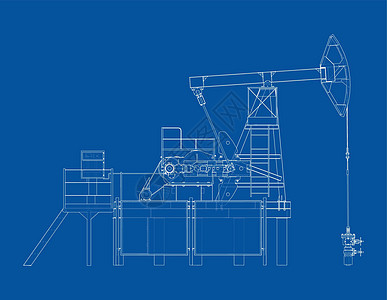 石油开采的工业设备 韦克托蓝图燃料油田活力汽油钻机井口管道钻孔力量背景图片