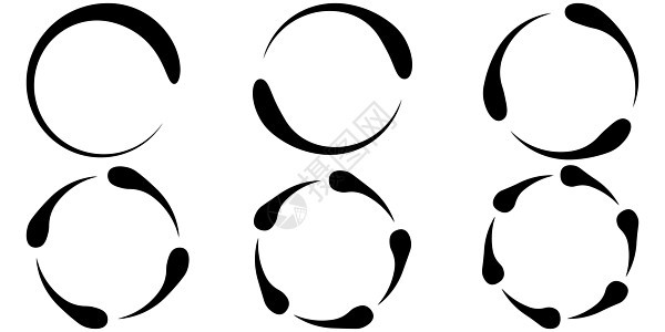 一组图标概念的扭转旋转矢量集圆圈回收刷新引导线围绕圆圈图片
